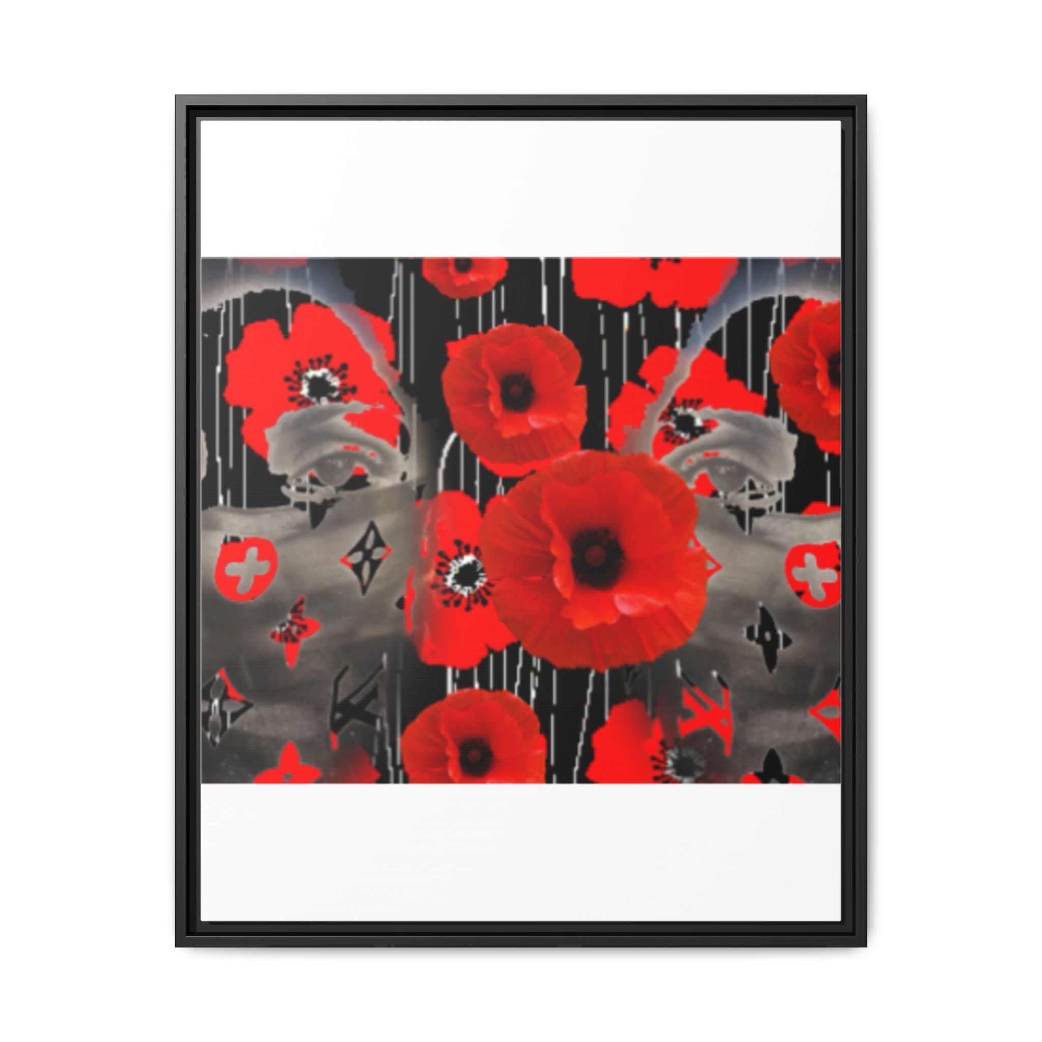 Framed Poppy Canvas Art — Bold Red Floral Wall Decor
