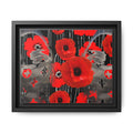 Framed Poppy Canvas Art — Bold Red Floral Wall Decor