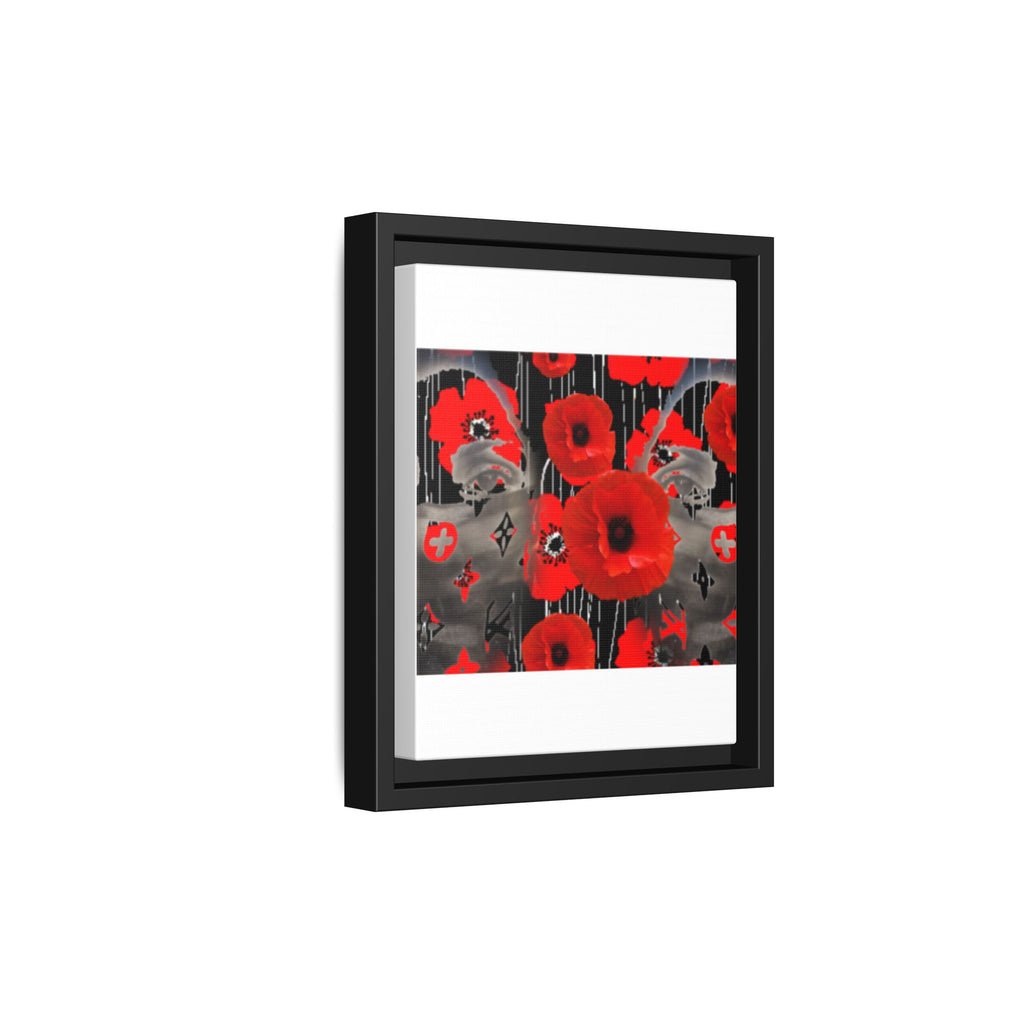 Framed Poppy Canvas Art — Bold Red Floral Wall Decor