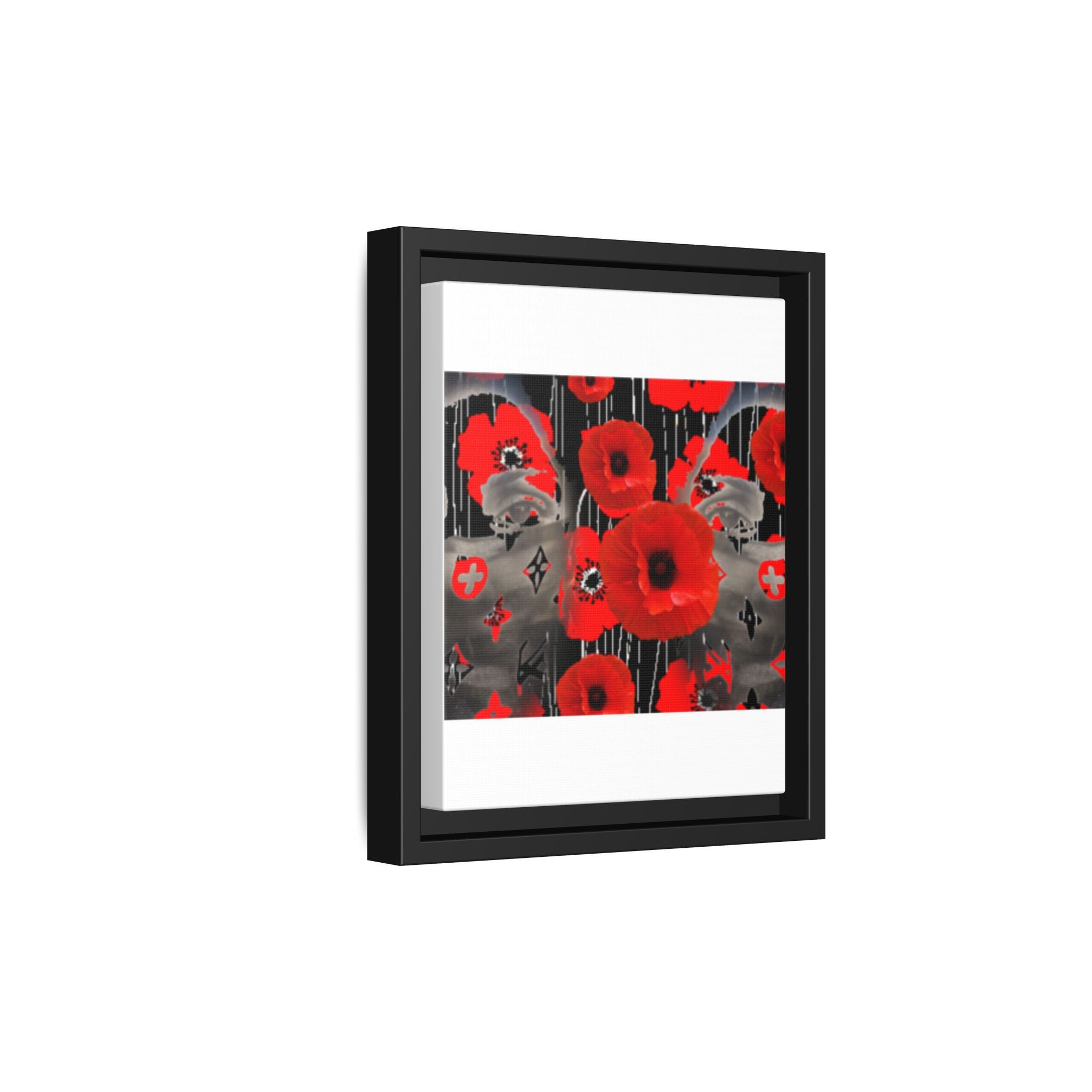 Framed Poppy Canvas Art — Bold Red Floral Wall Decor