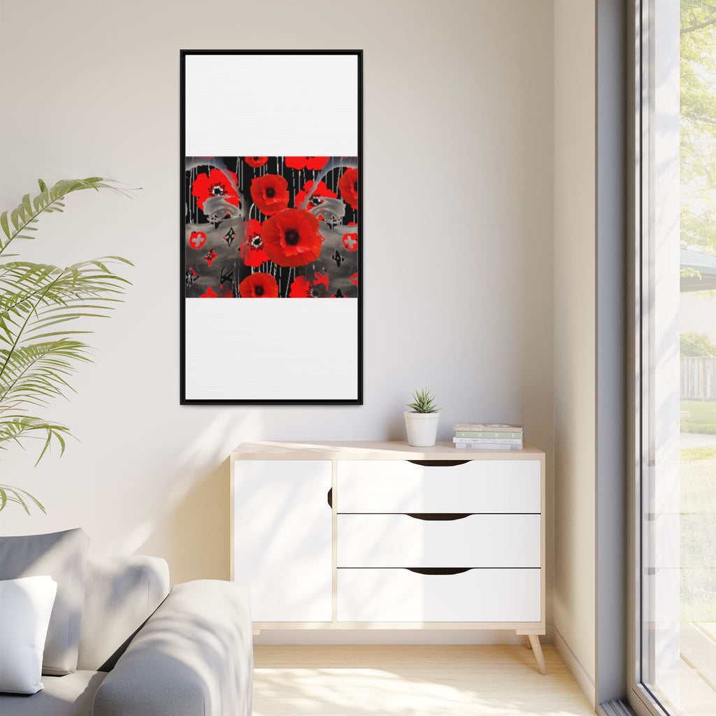 Framed Poppy Canvas Art — Bold Red Floral Wall Decor