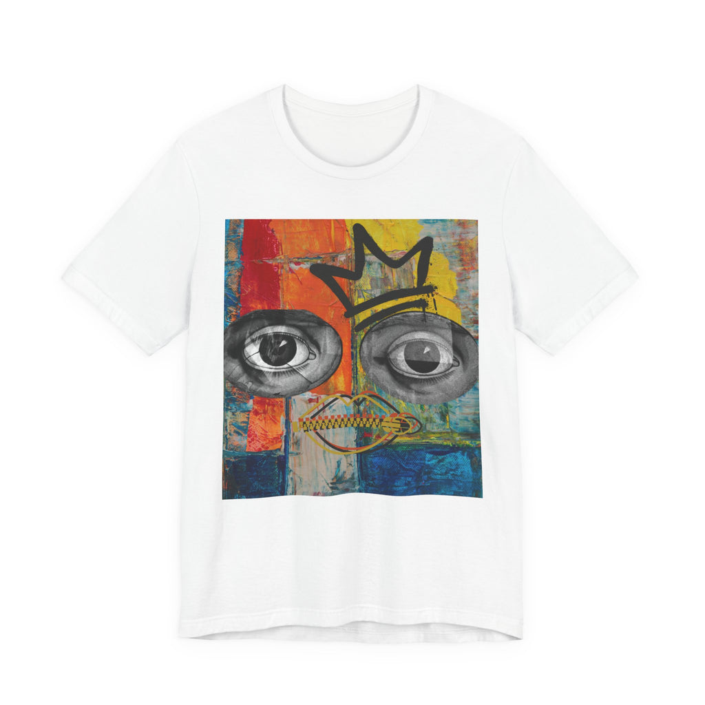 Abstract Crowned Face Graphic Tee — Street Art Pop Surrealism T-Shirt