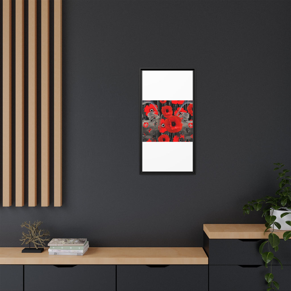 Framed Poppy Canvas Art — Bold Red Floral Wall Decor
