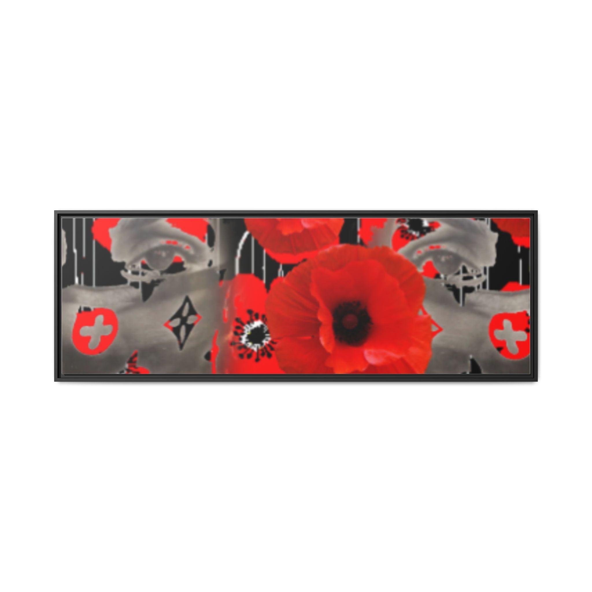 Framed Poppy Canvas Art — Bold Red Floral Wall Decor