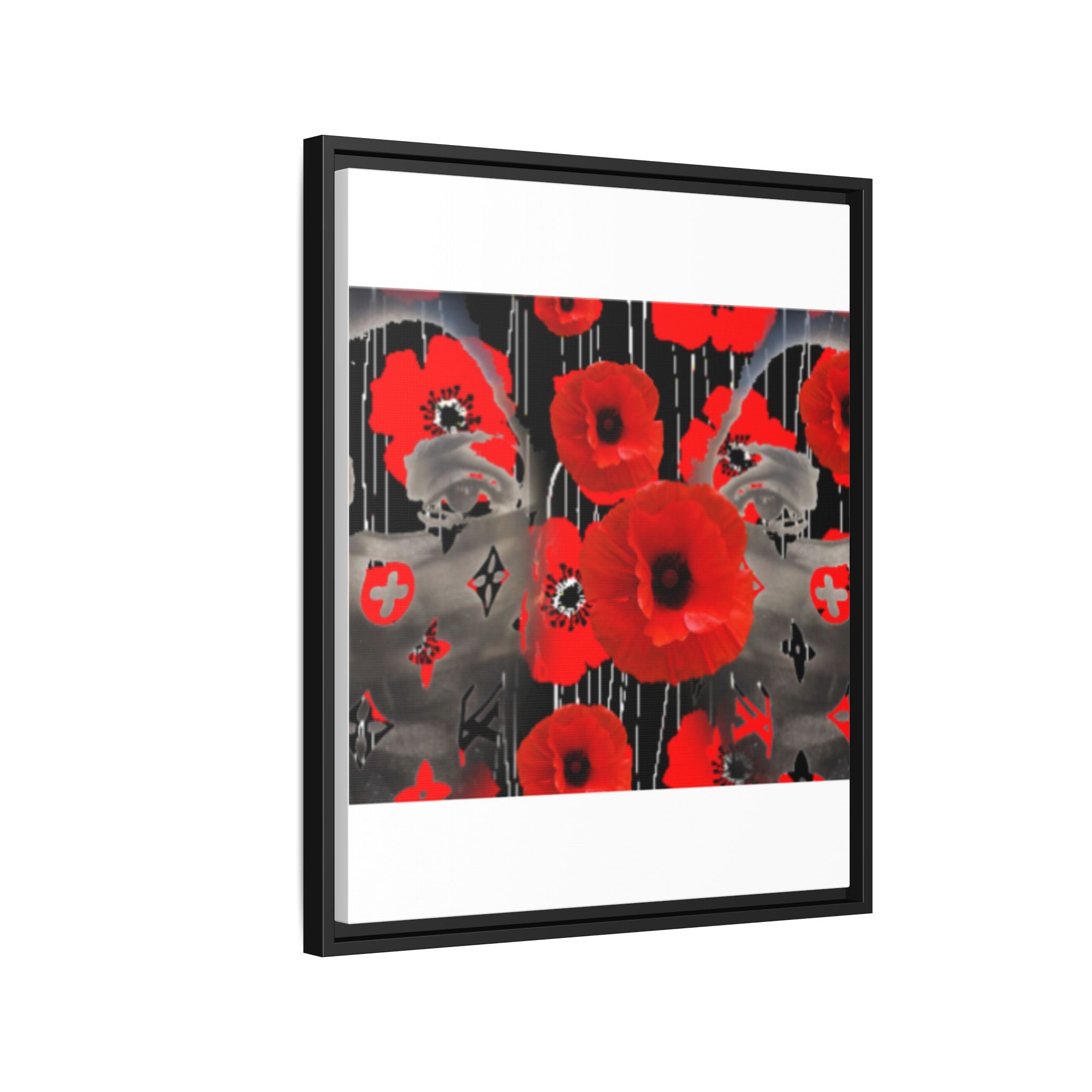 Framed Poppy Canvas Art — Bold Red Floral Wall Decor