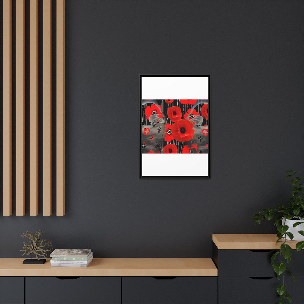 Framed Poppy Canvas Art — Bold Red Floral Wall Decor