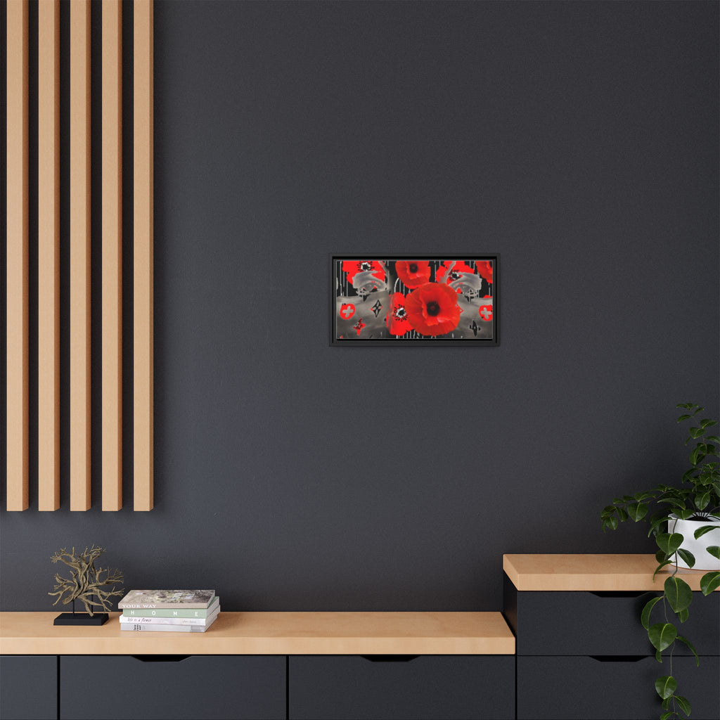 Framed Poppy Canvas Art — Bold Red Floral Wall Decor