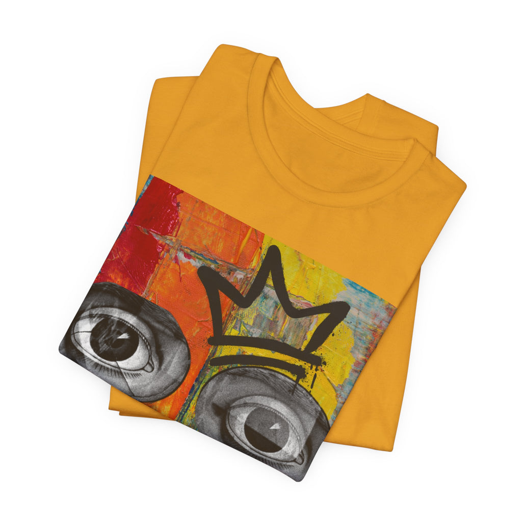 Abstract Crowned Face Graphic Tee — Street Art Pop Surrealism T-Shirt