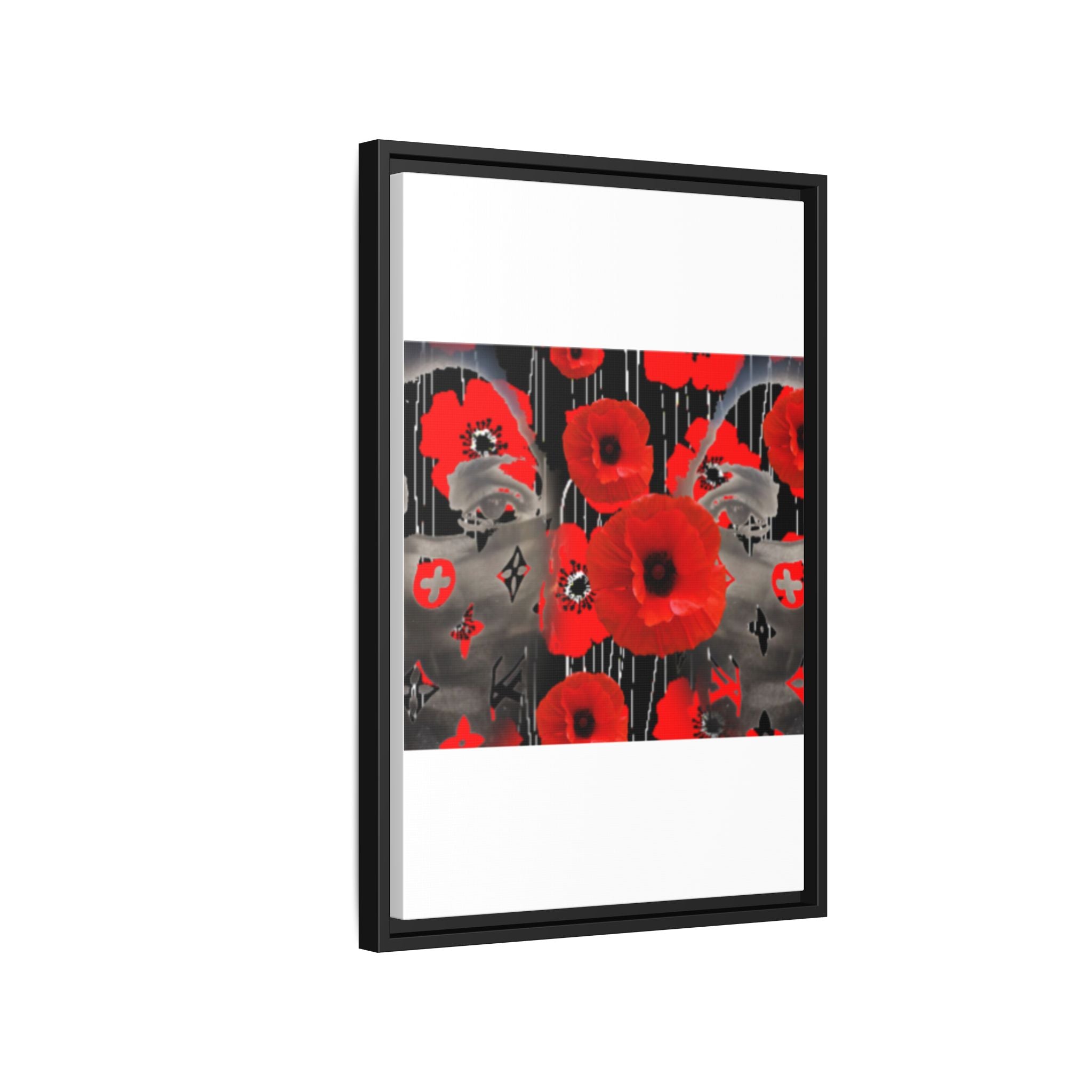Framed Poppy Canvas Art — Bold Red Floral Wall Decor