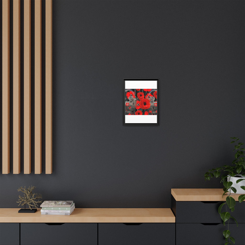 Framed Poppy Canvas Art — Bold Red Floral Wall Decor