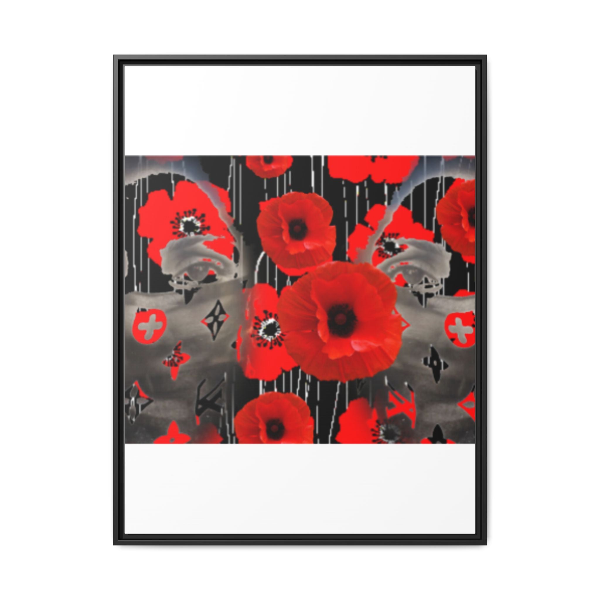 Framed Poppy Canvas Art — Bold Red Floral Wall Decor