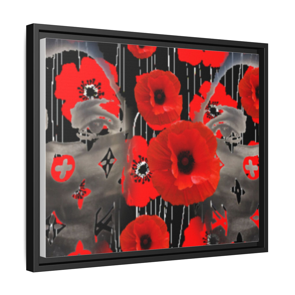 Framed Poppy Canvas Art — Bold Red Floral Wall Decor