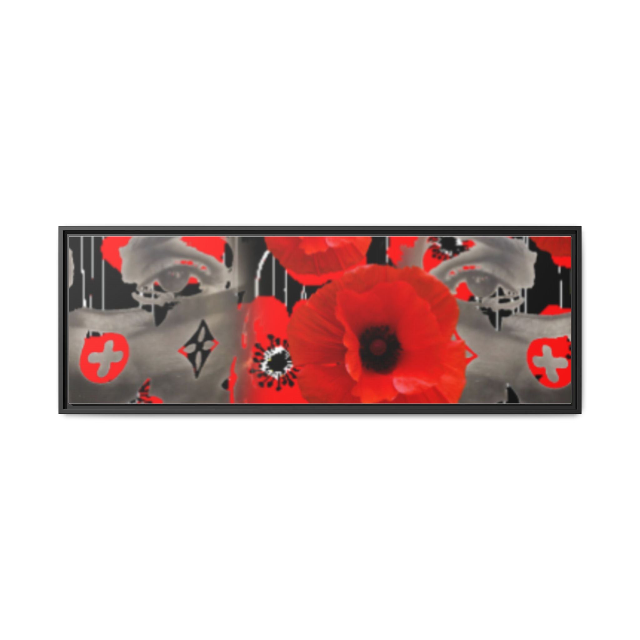 Framed Poppy Canvas Art — Bold Red Floral Wall Decor