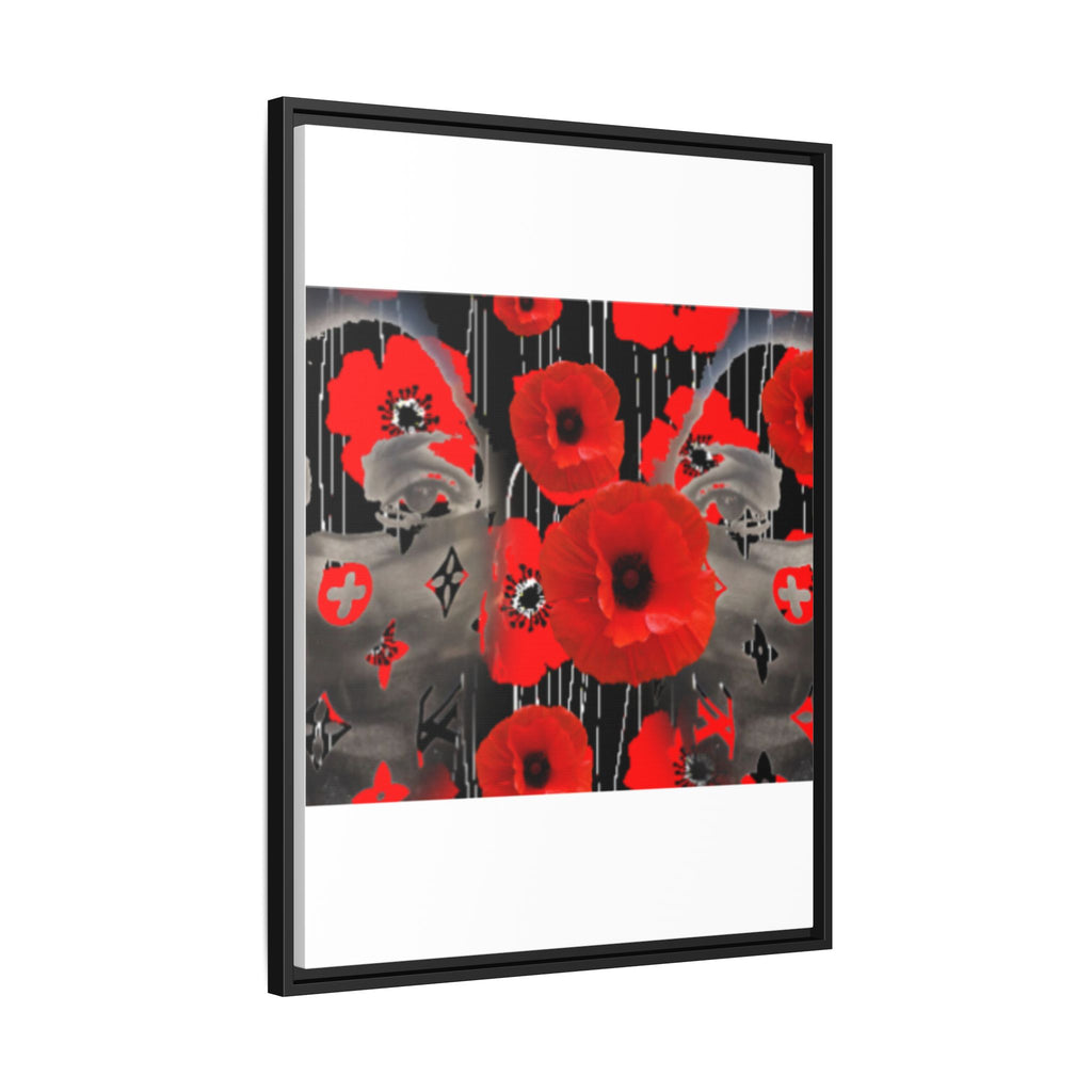 Framed Poppy Canvas Art — Bold Red Floral Wall Decor