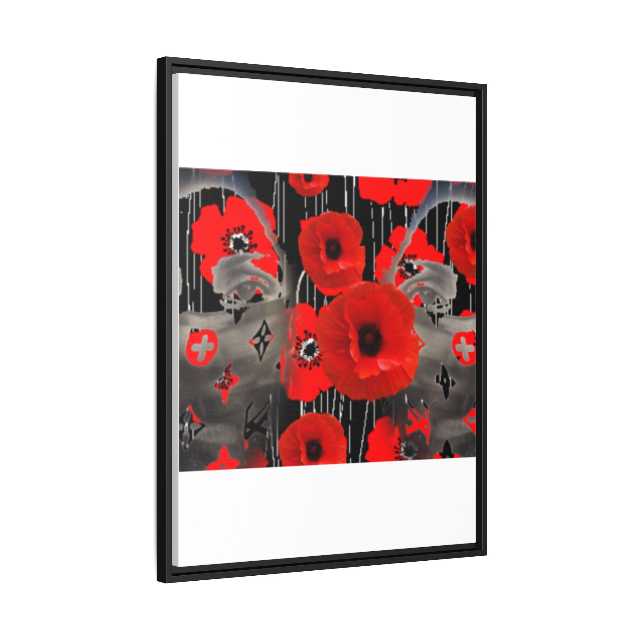 Framed Poppy Canvas Art — Bold Red Floral Wall Decor