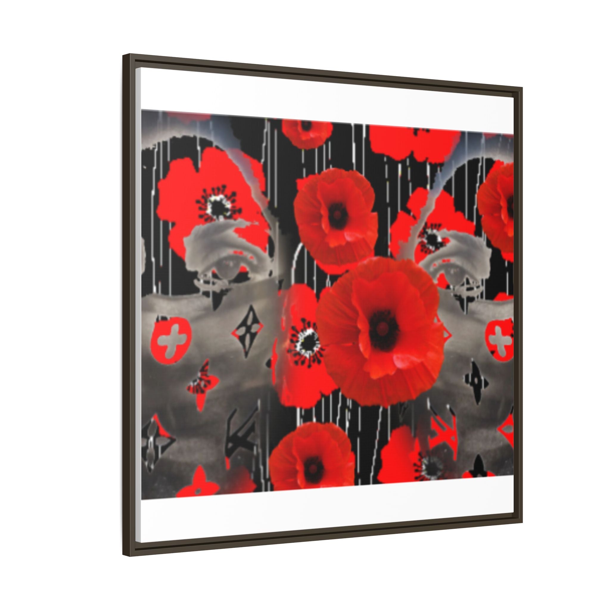 Framed Poppy Canvas Art — Bold Red Floral Wall Decor