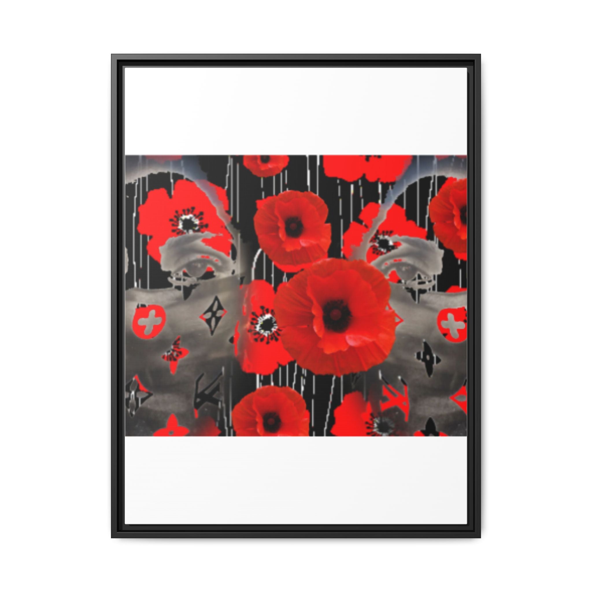 Framed Poppy Canvas Art — Bold Red Floral Wall Decor