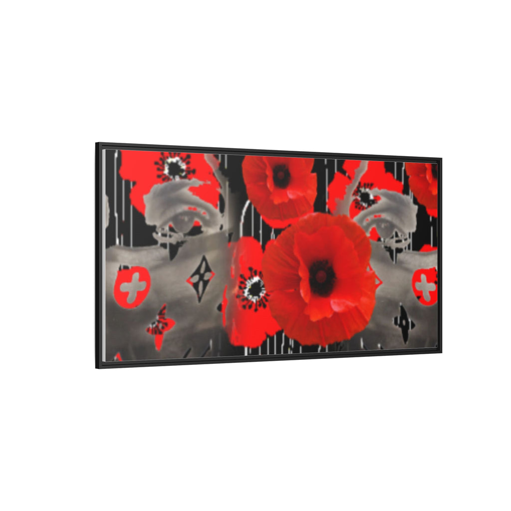 Framed Poppy Canvas Art — Bold Red Floral Wall Decor