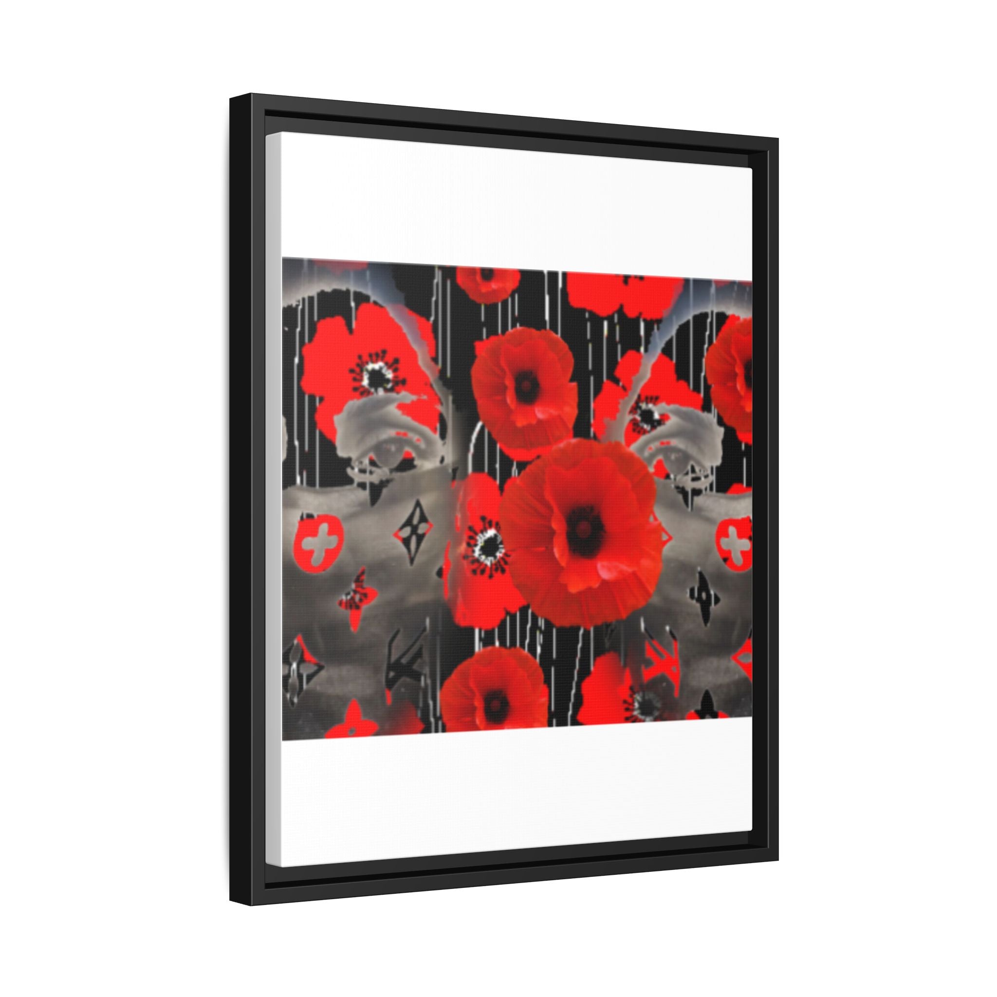 Framed Poppy Canvas Art — Bold Red Floral Wall Decor