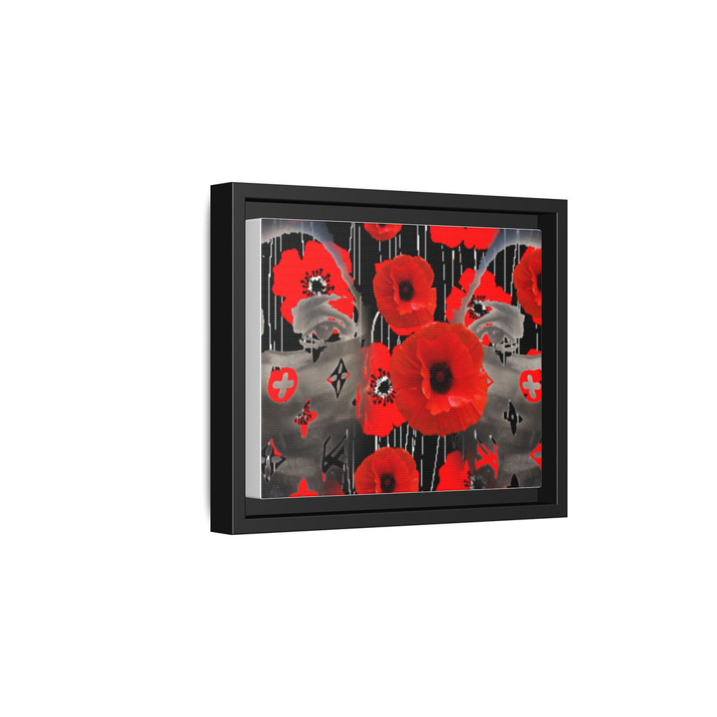 Framed Poppy Canvas Art — Bold Red Floral Wall Decor