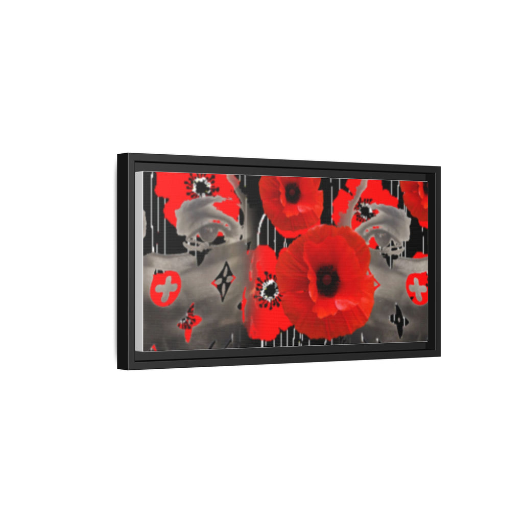 Framed Poppy Canvas Art — Bold Red Floral Wall Decor