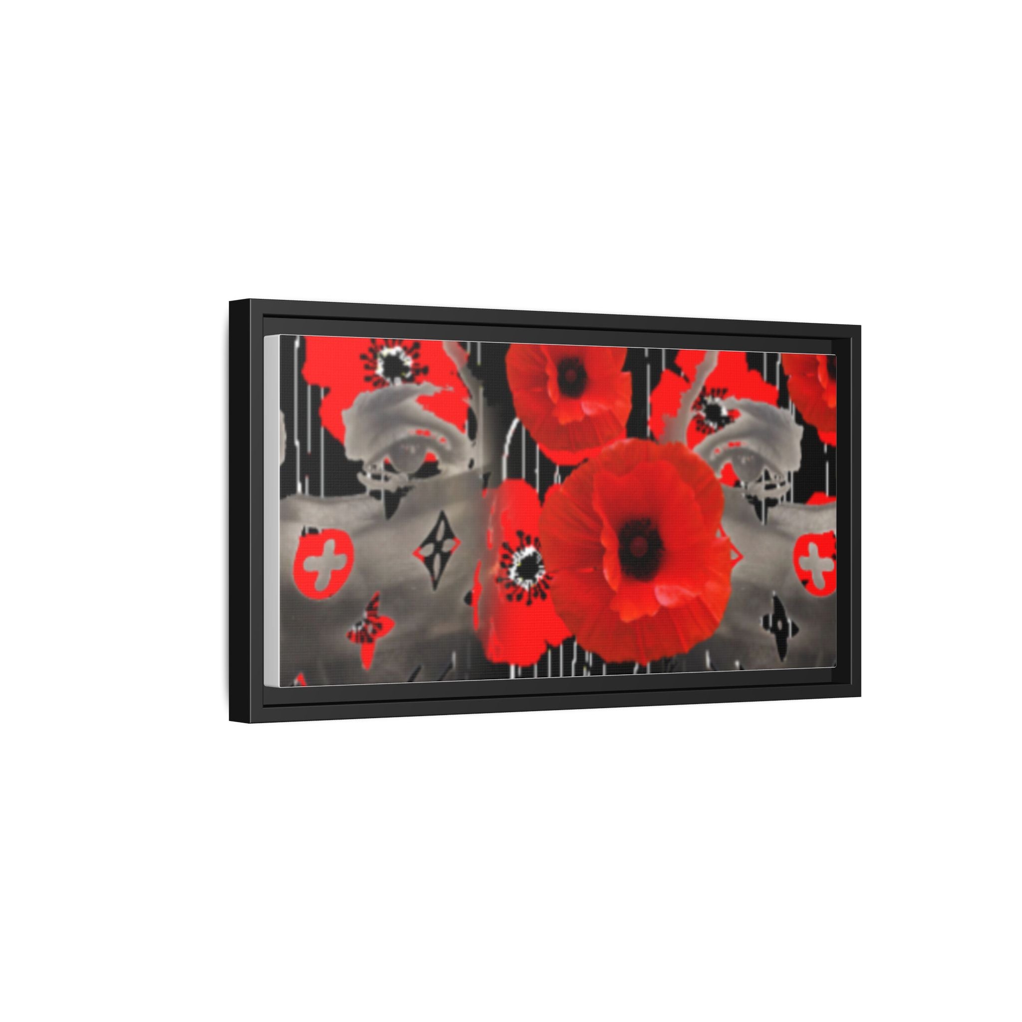 Framed Poppy Canvas Art — Bold Red Floral Wall Decor