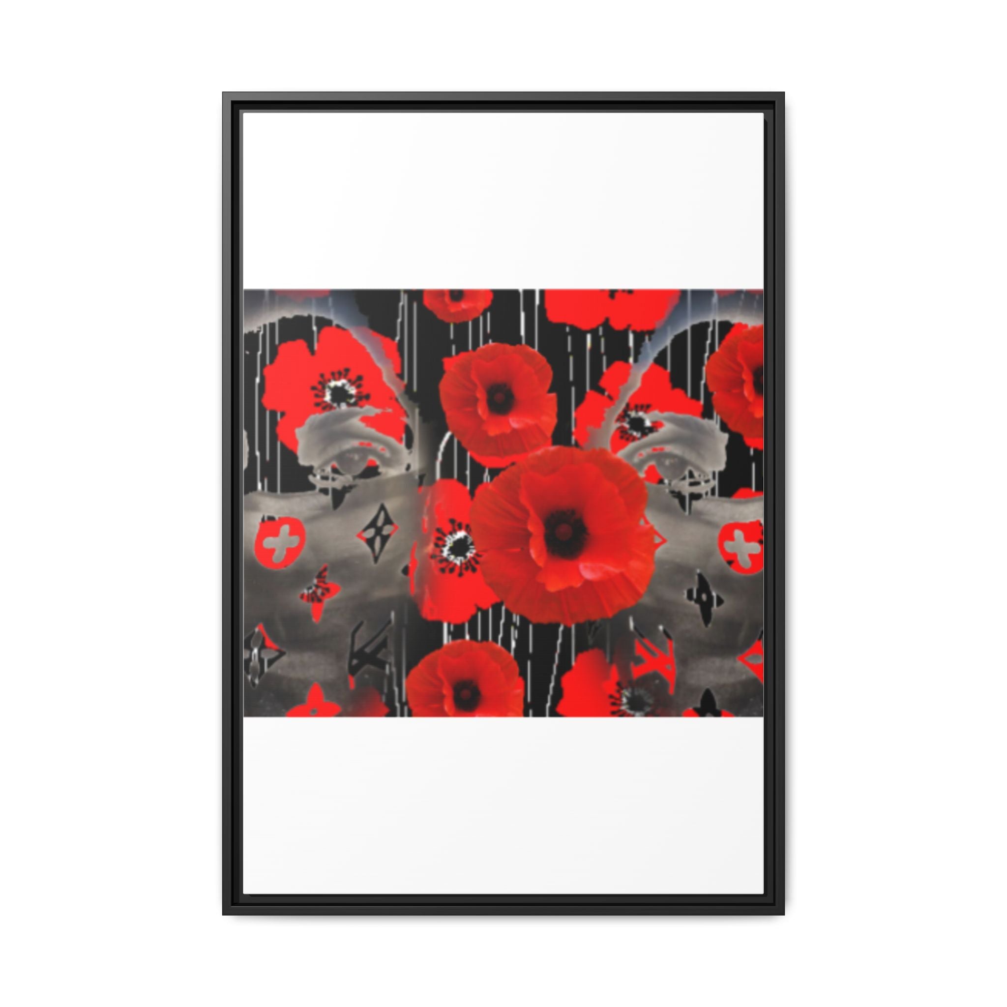 Framed Poppy Canvas Art — Bold Red Floral Wall Decor