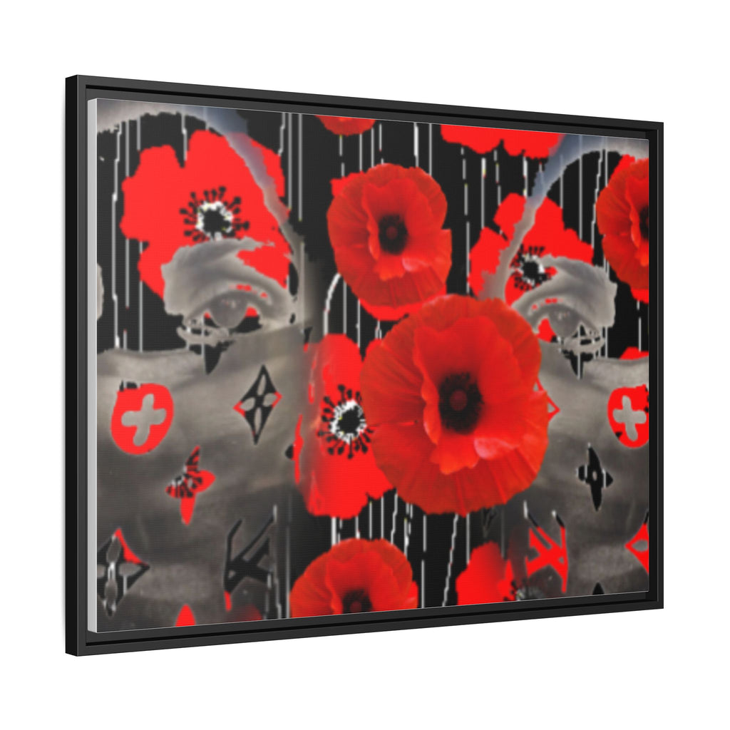 Framed Poppy Canvas Art — Bold Red Floral Wall Decor