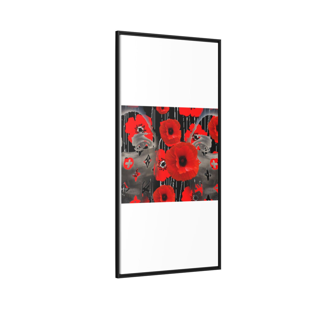Framed Poppy Canvas Art — Bold Red Floral Wall Decor