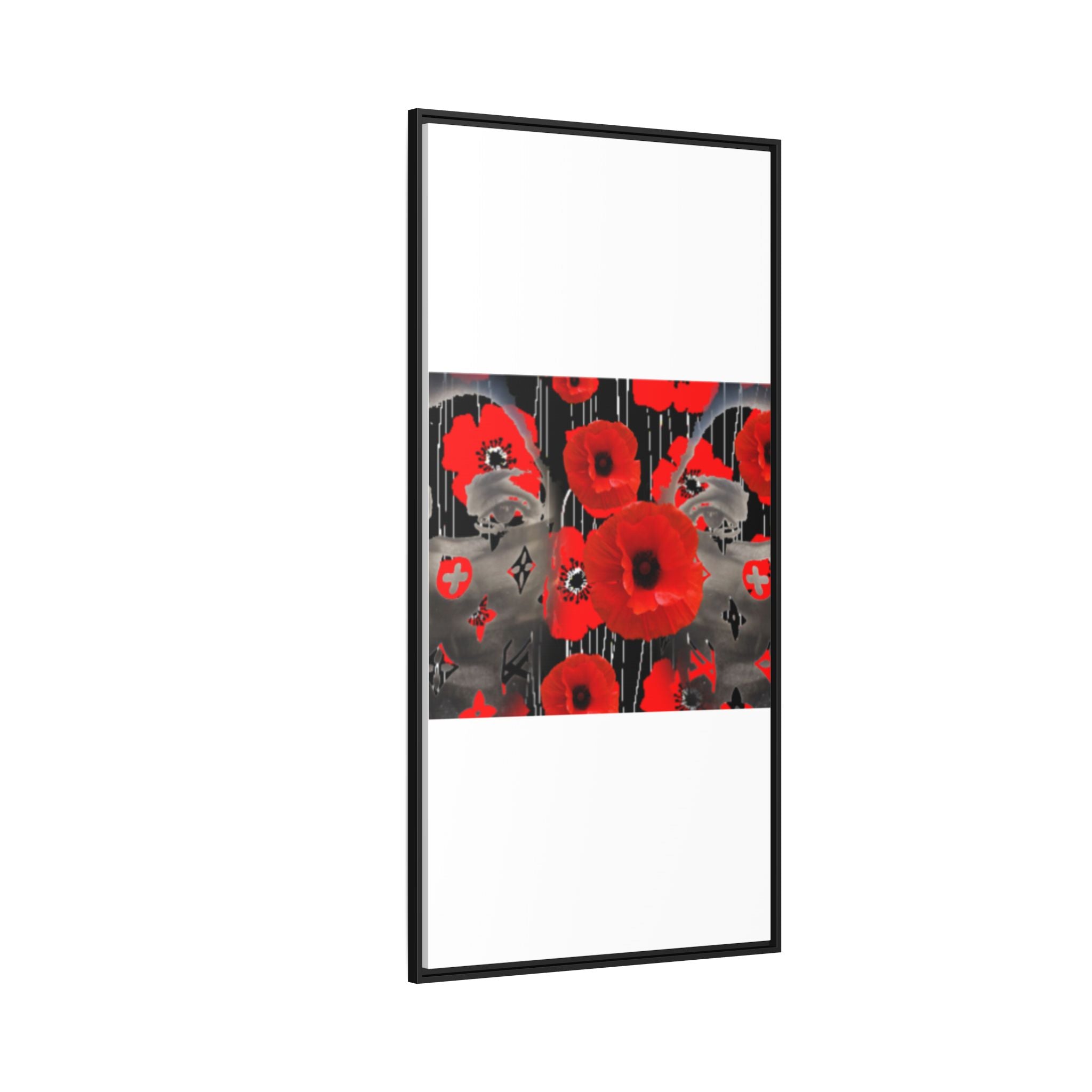 Framed Poppy Canvas Art — Bold Red Floral Wall Decor