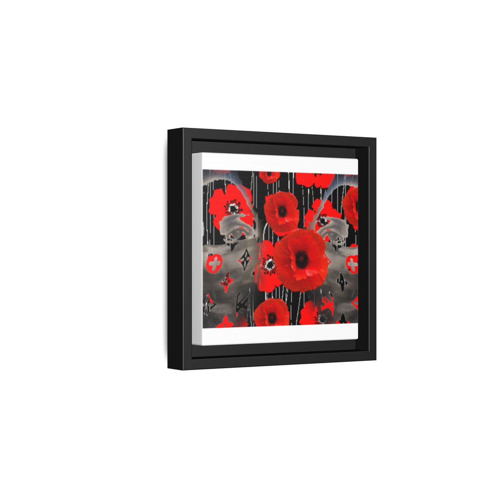 Framed Poppy Canvas Art — Bold Red Floral Wall Decor