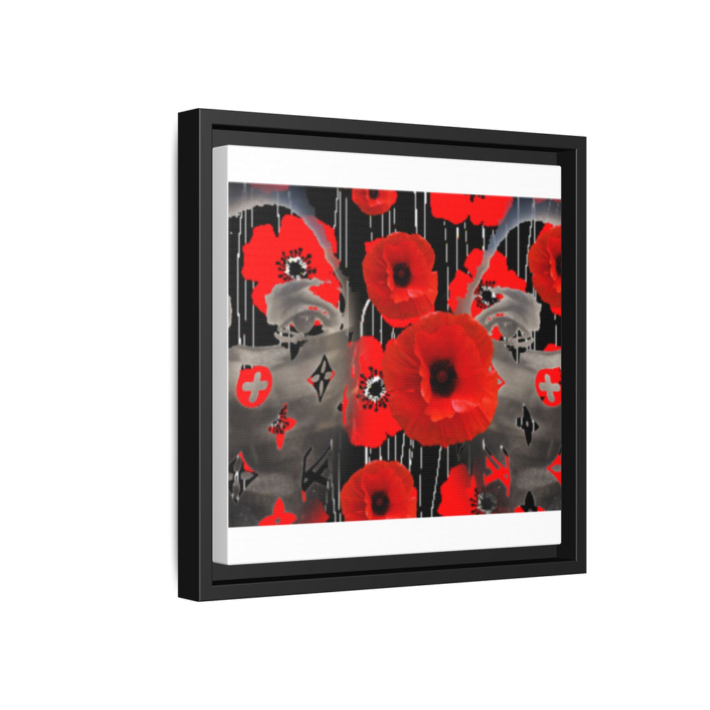 Framed Poppy Canvas Art — Bold Red Floral Wall Decor