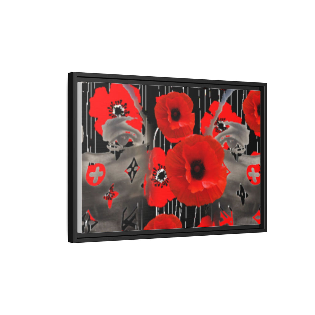 Framed Poppy Canvas Art — Bold Red Floral Wall Decor