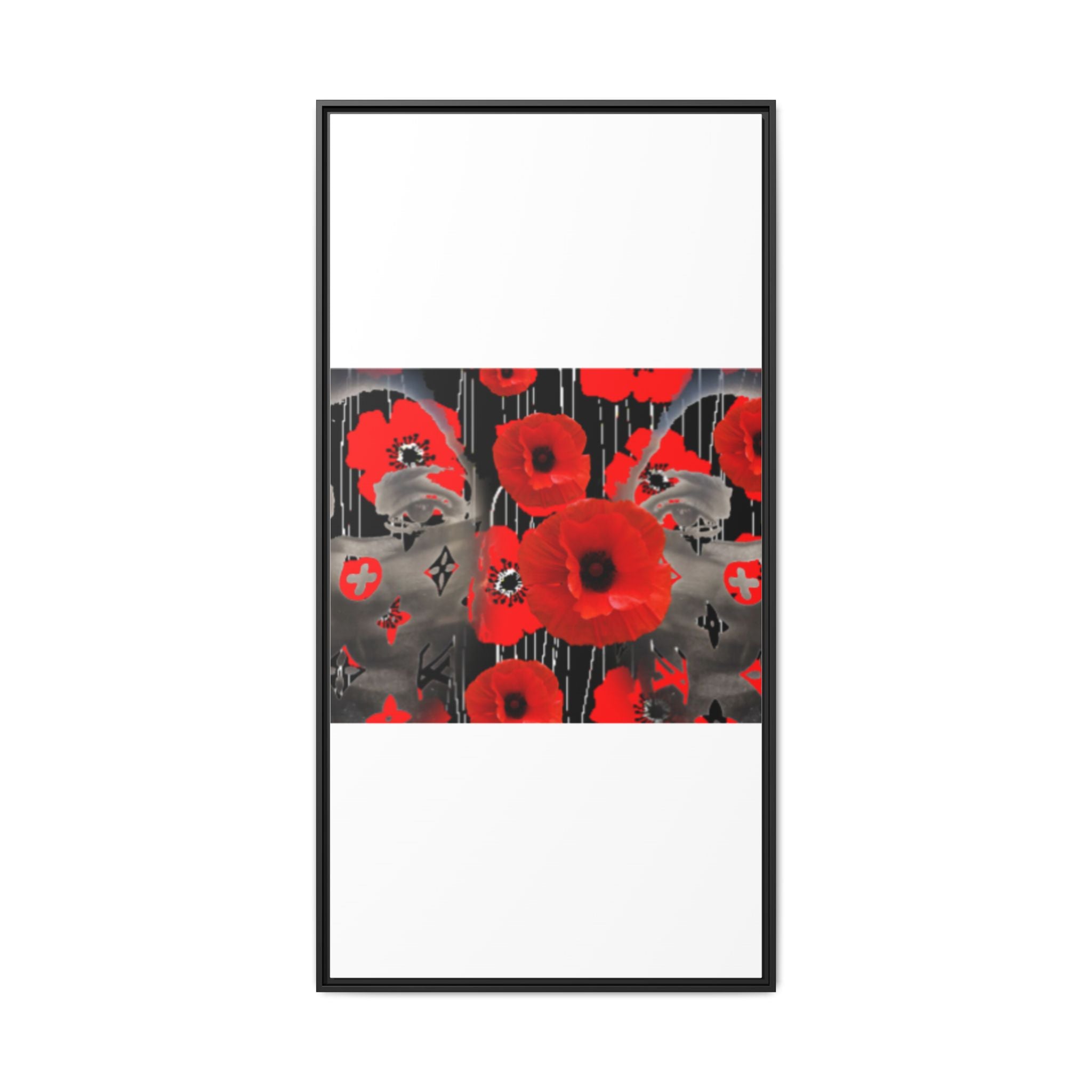 Framed Poppy Canvas Art — Bold Red Floral Wall Decor
