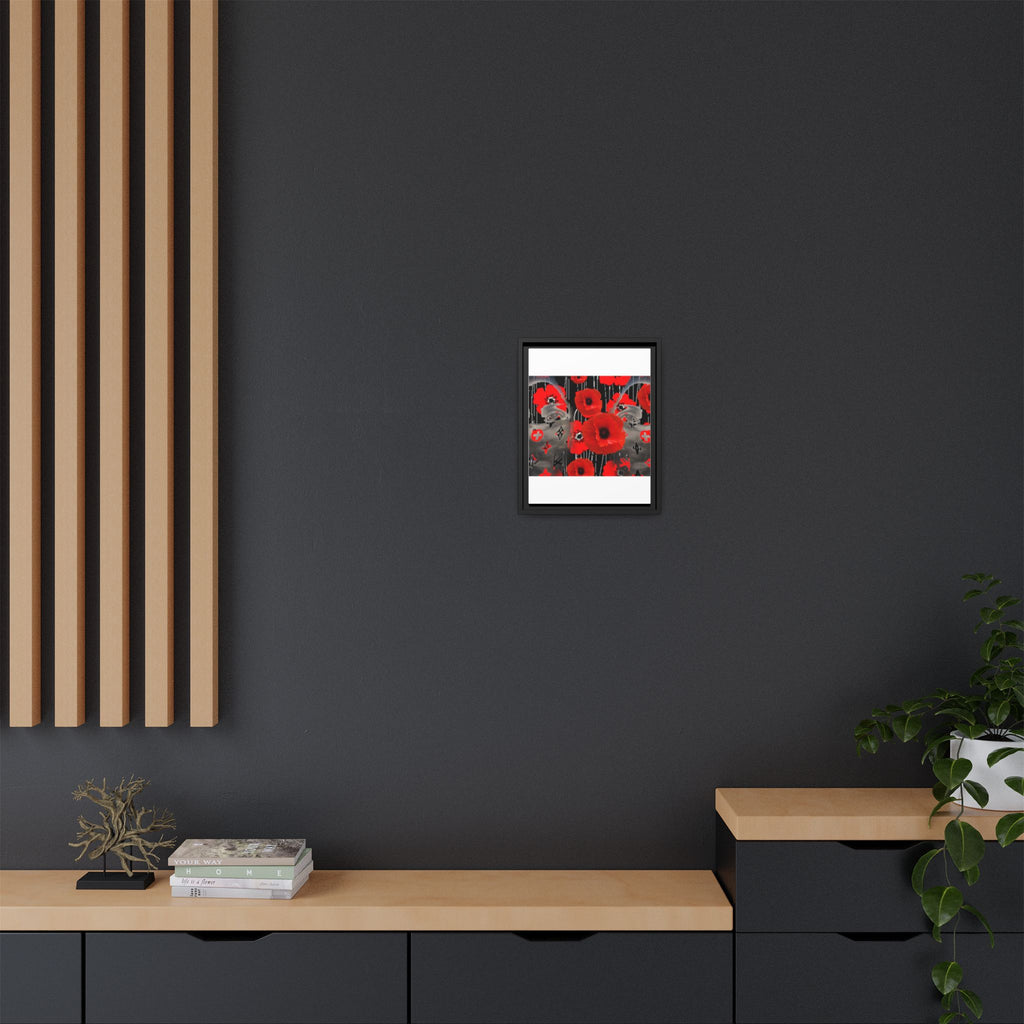 Framed Poppy Canvas Art — Bold Red Floral Wall Decor