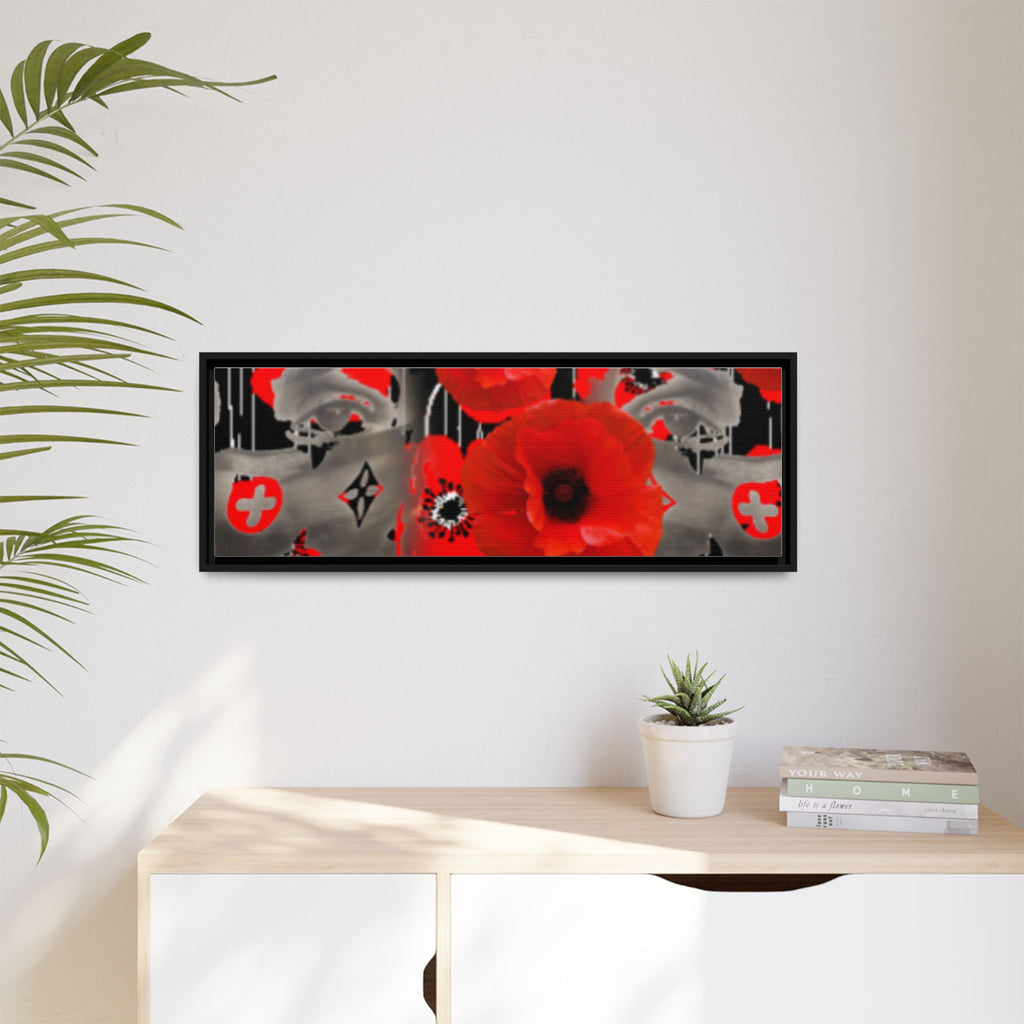 Framed Poppy Canvas Art — Bold Red Floral Wall Decor