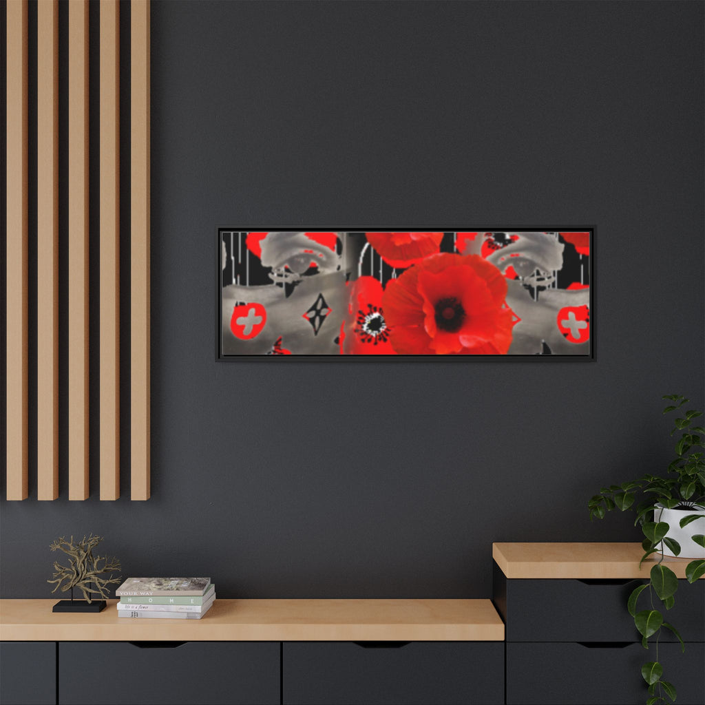 Framed Poppy Canvas Art — Bold Red Floral Wall Decor