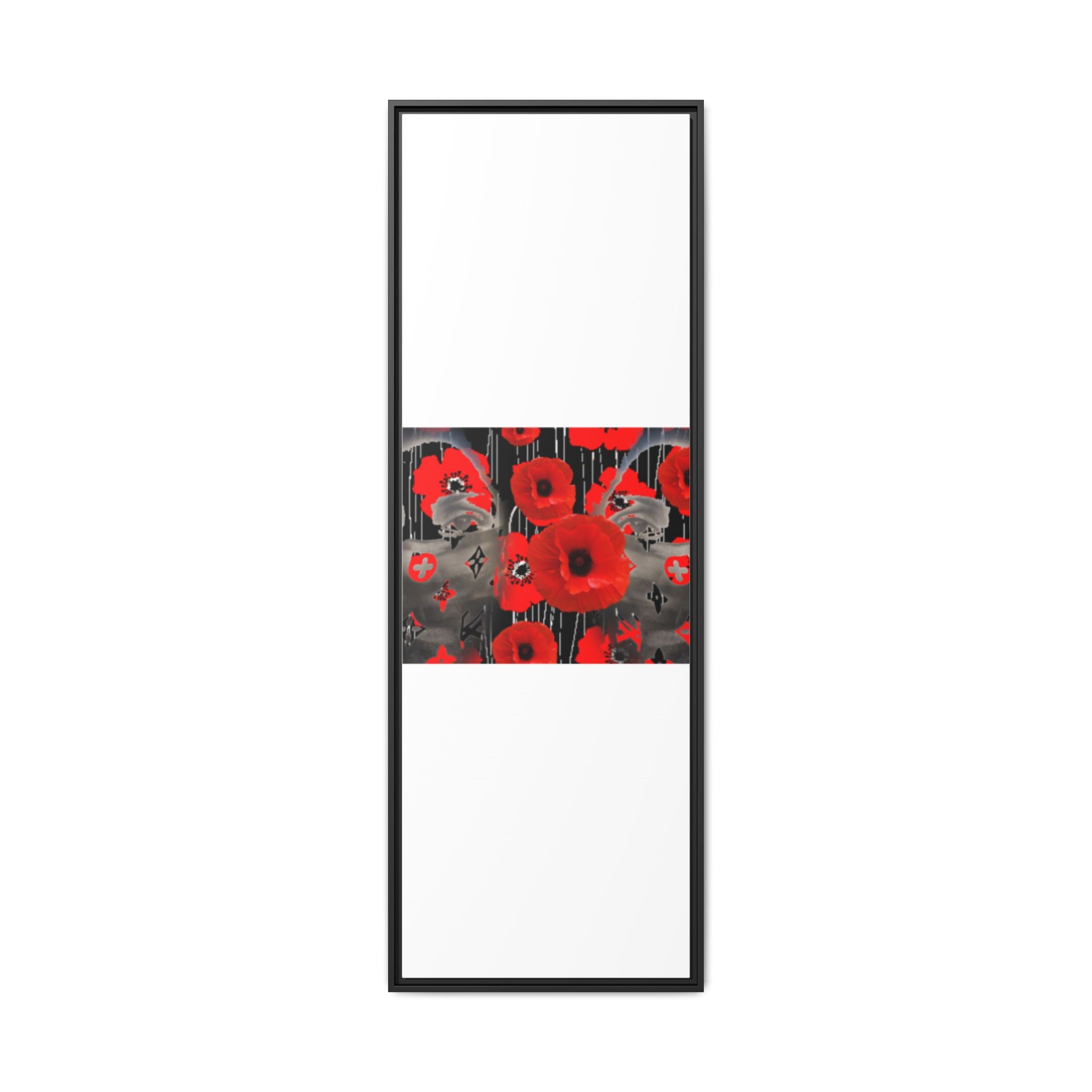 Framed Poppy Canvas Art — Bold Red Floral Wall Decor