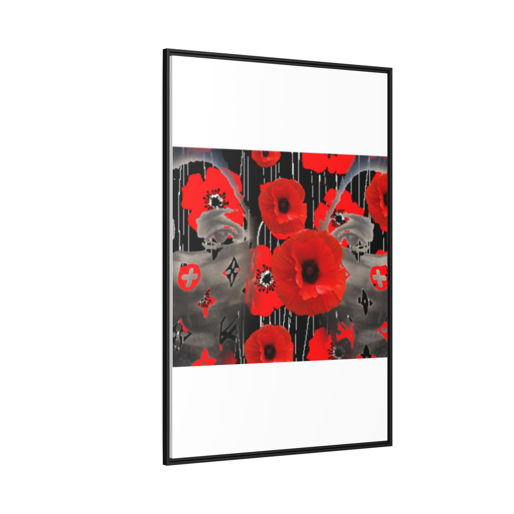 Framed Poppy Canvas Art — Bold Red Floral Wall Decor