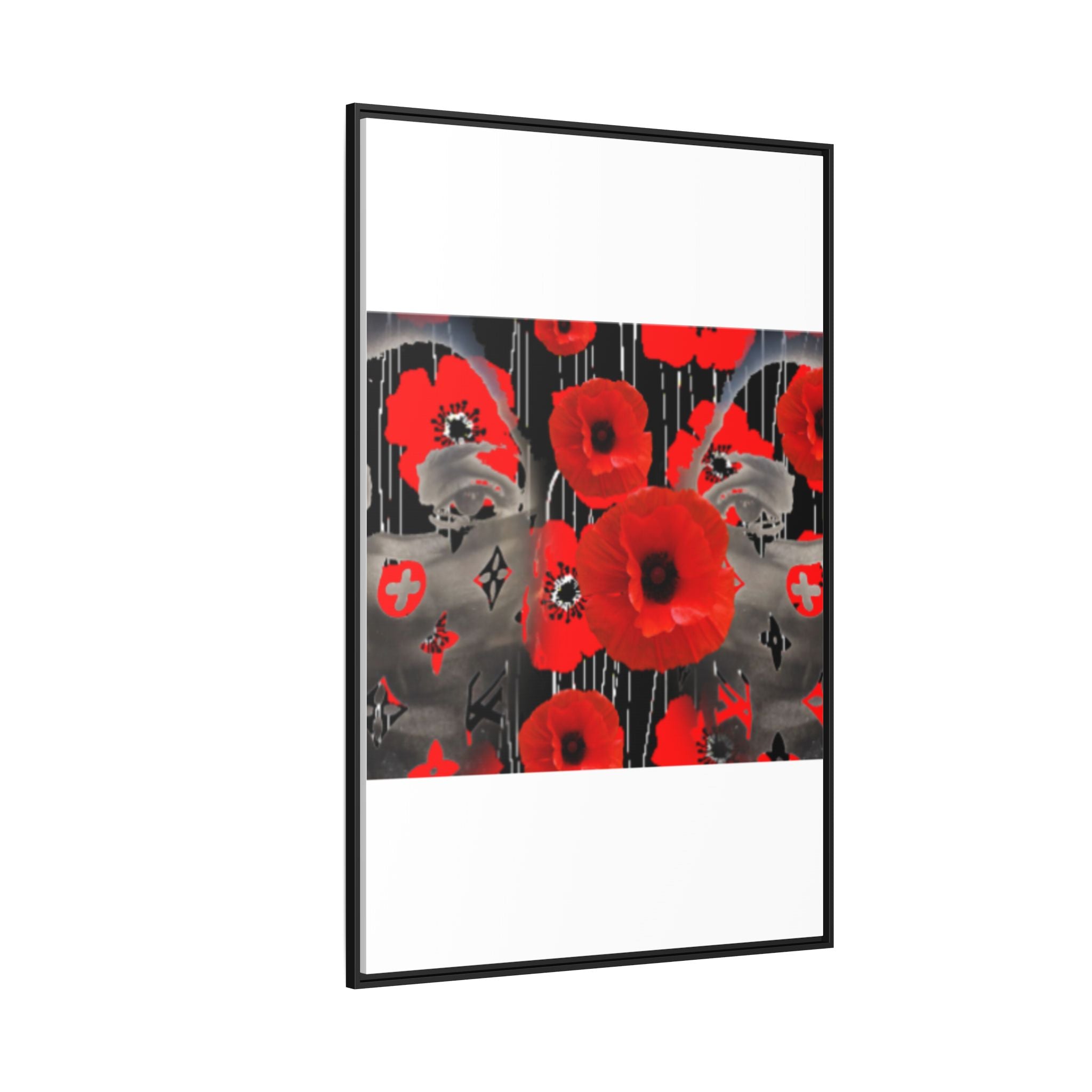Framed Poppy Canvas Art — Bold Red Floral Wall Decor