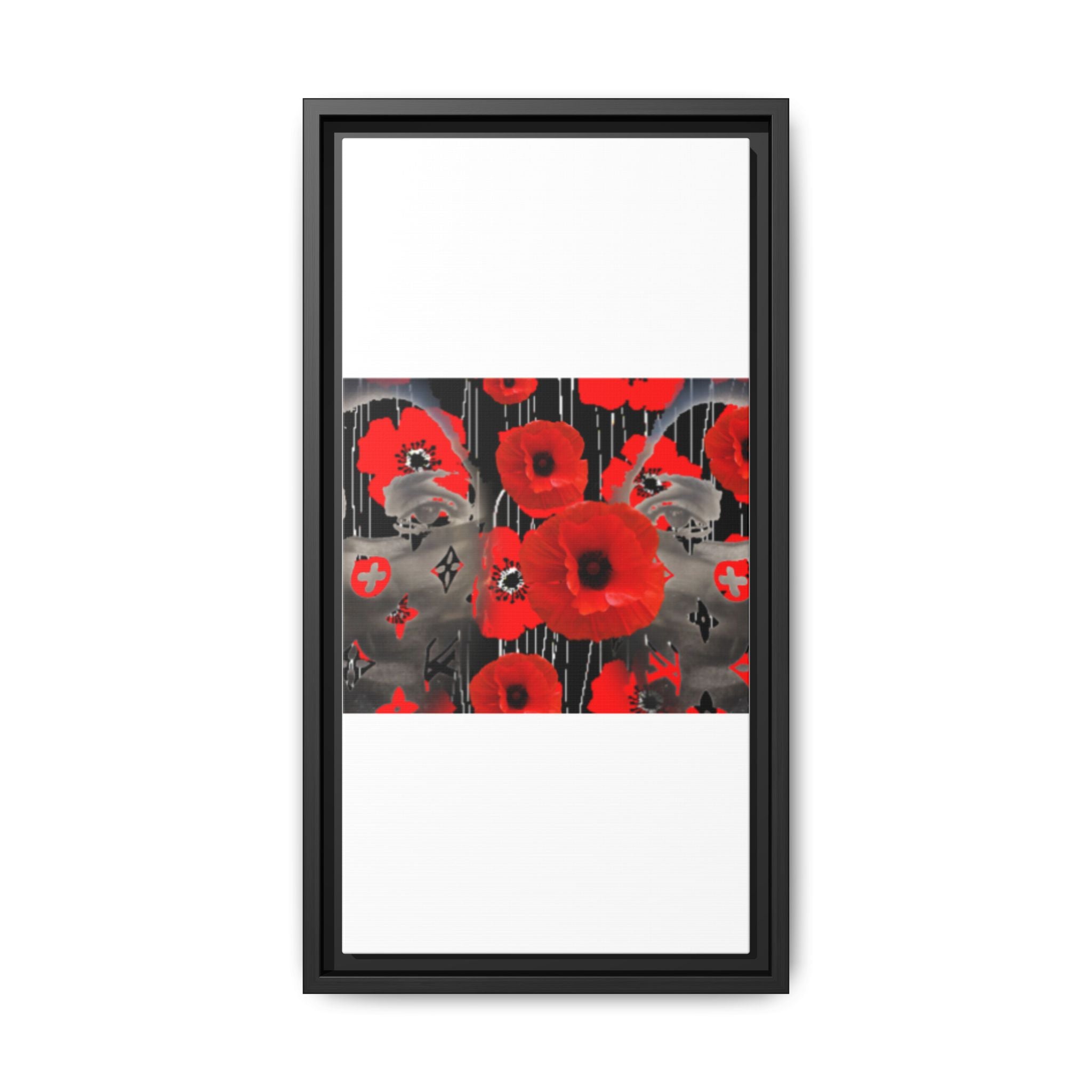 Framed Poppy Canvas Art — Bold Red Floral Wall Decor