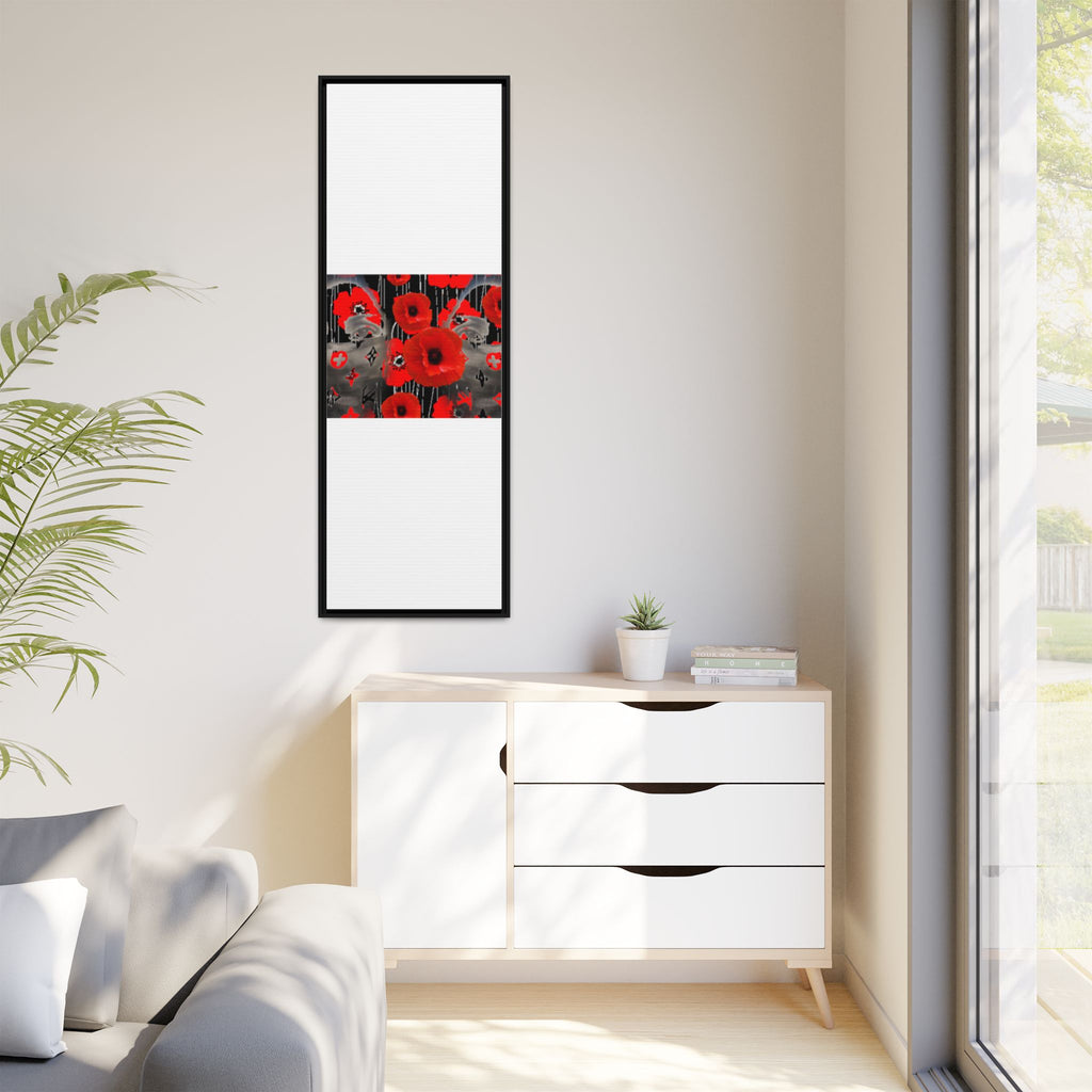Framed Poppy Canvas Art — Bold Red Floral Wall Decor
