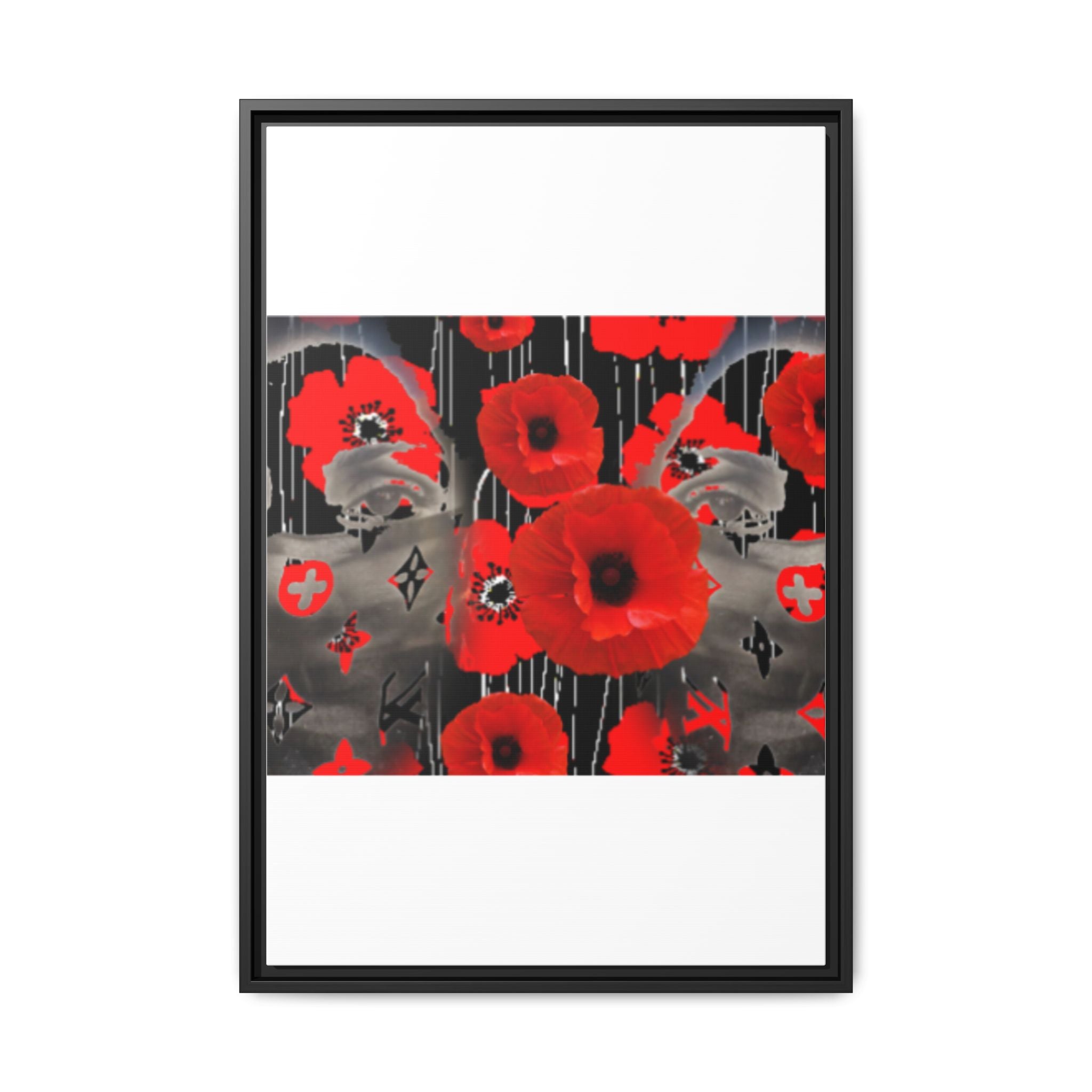 Framed Poppy Canvas Art — Bold Red Floral Wall Decor