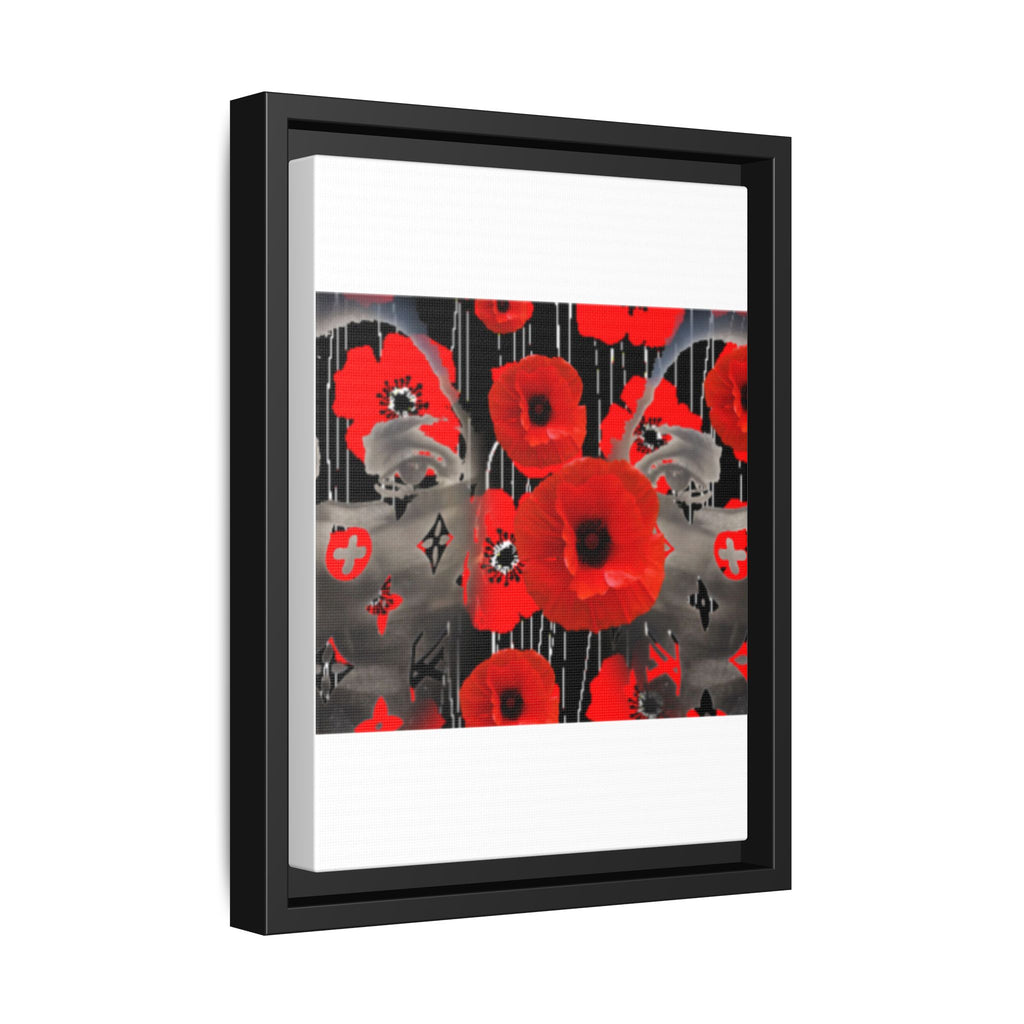 Framed Poppy Canvas Art — Bold Red Floral Wall Decor