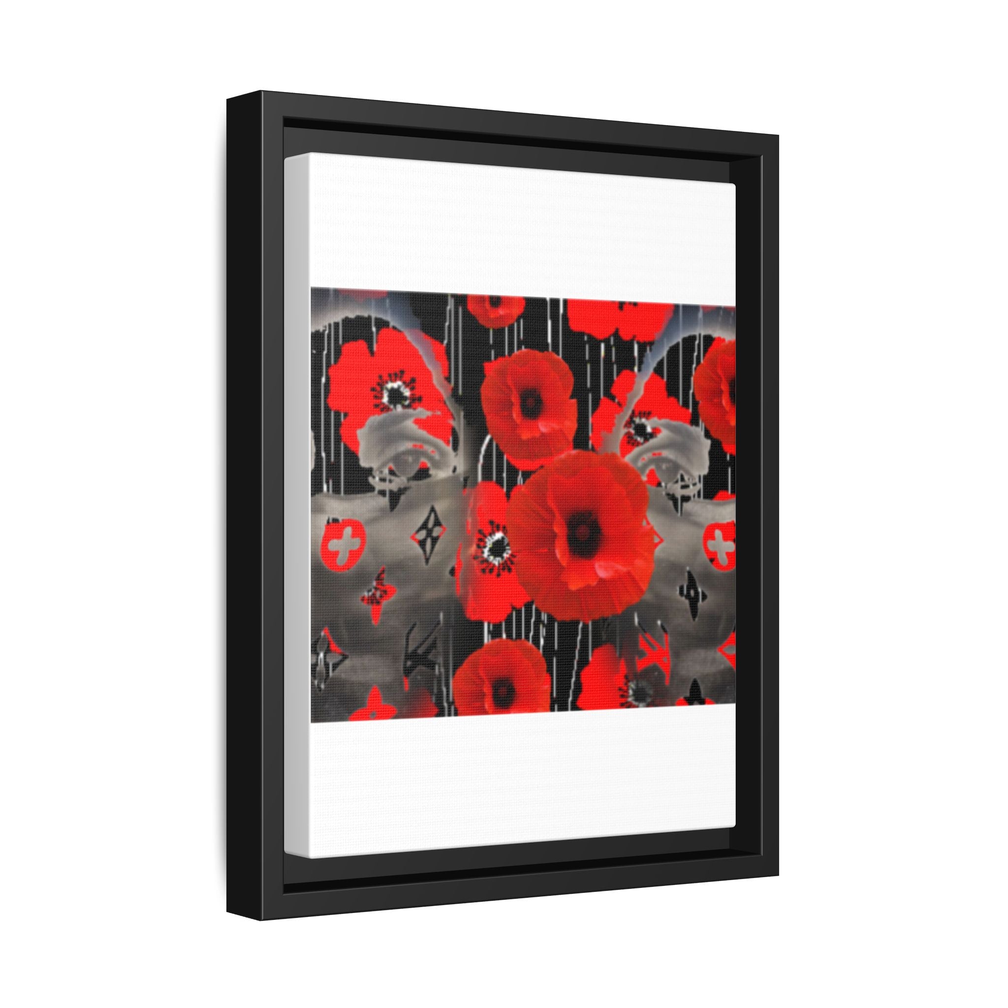 Framed Poppy Canvas Art — Bold Red Floral Wall Decor