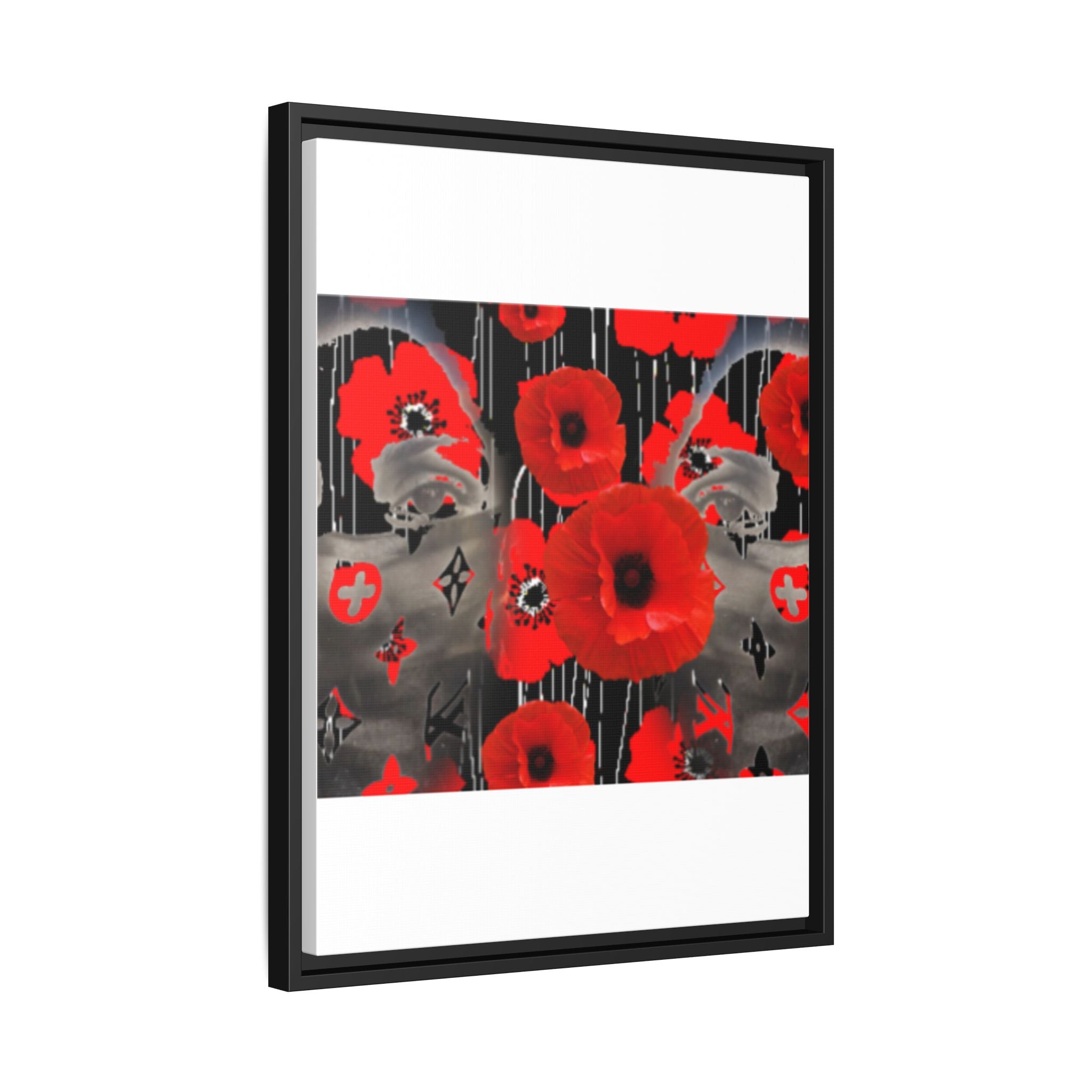 Framed Poppy Canvas Art — Bold Red Floral Wall Decor