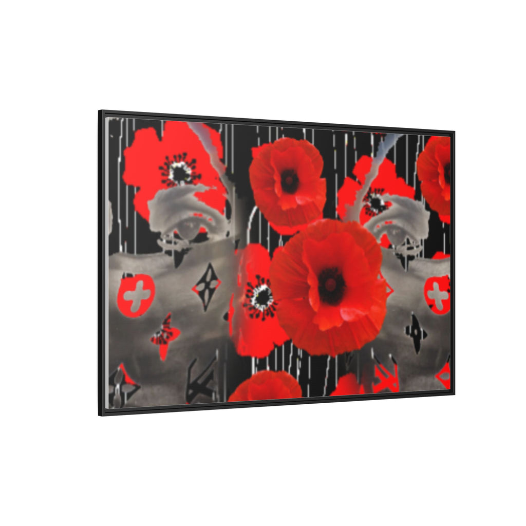 Framed Poppy Canvas Art — Bold Red Floral Wall Decor