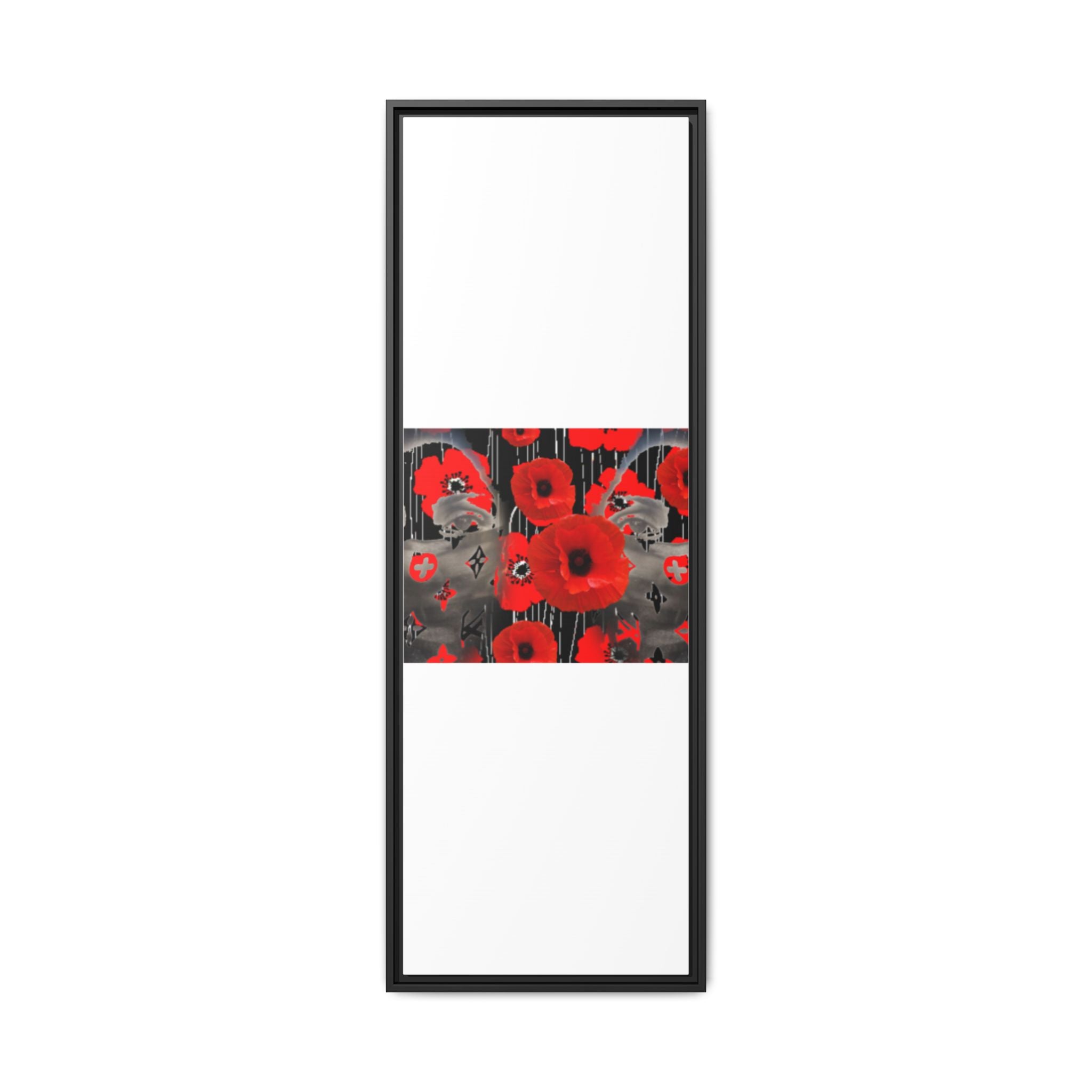 Framed Poppy Canvas Art — Bold Red Floral Wall Decor