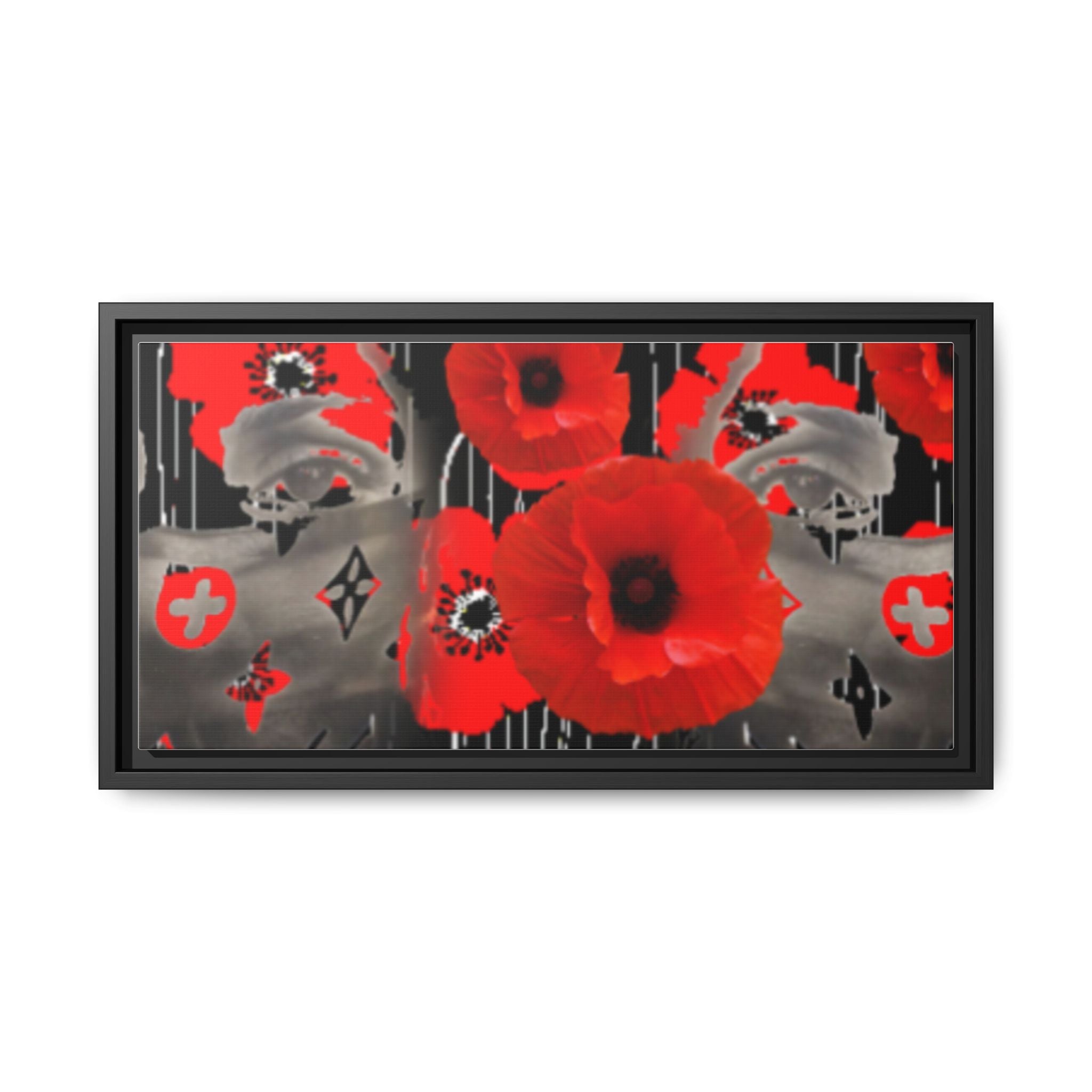Framed Poppy Canvas Art — Bold Red Floral Wall Decor