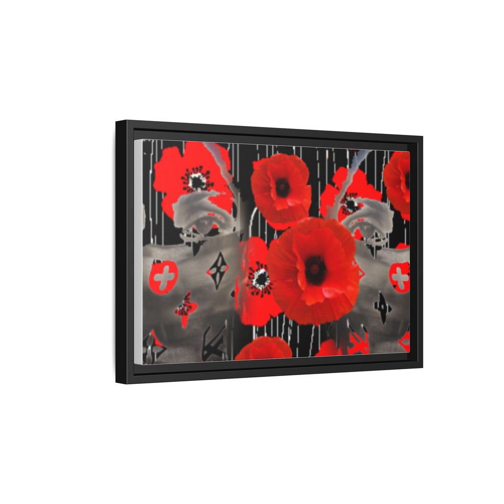 Framed Poppy Canvas Art — Bold Red Floral Wall Decor